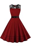 AXOE Damen Vintage Kleid 50er Jahre Rockabilly mit...