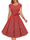 Dressystar Damen Vintage 50er Cap Sleeves Dot...